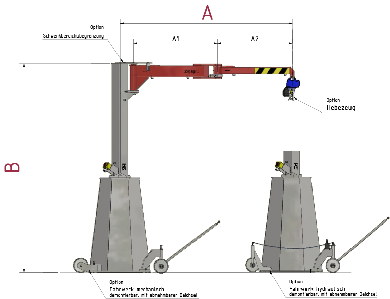 Mobile crane WK I-K Technical drawing