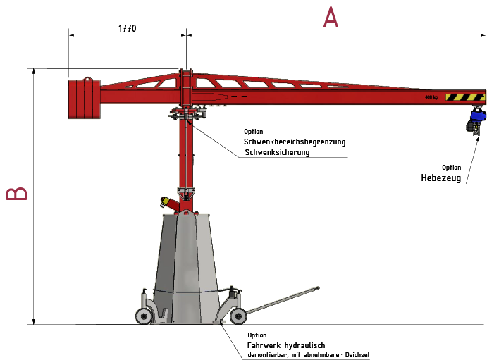 Mobile crane WK-SL Technical drawing