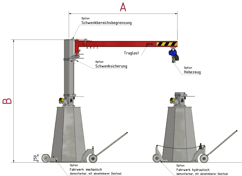 Mobile Crane WK I Technical Drawing